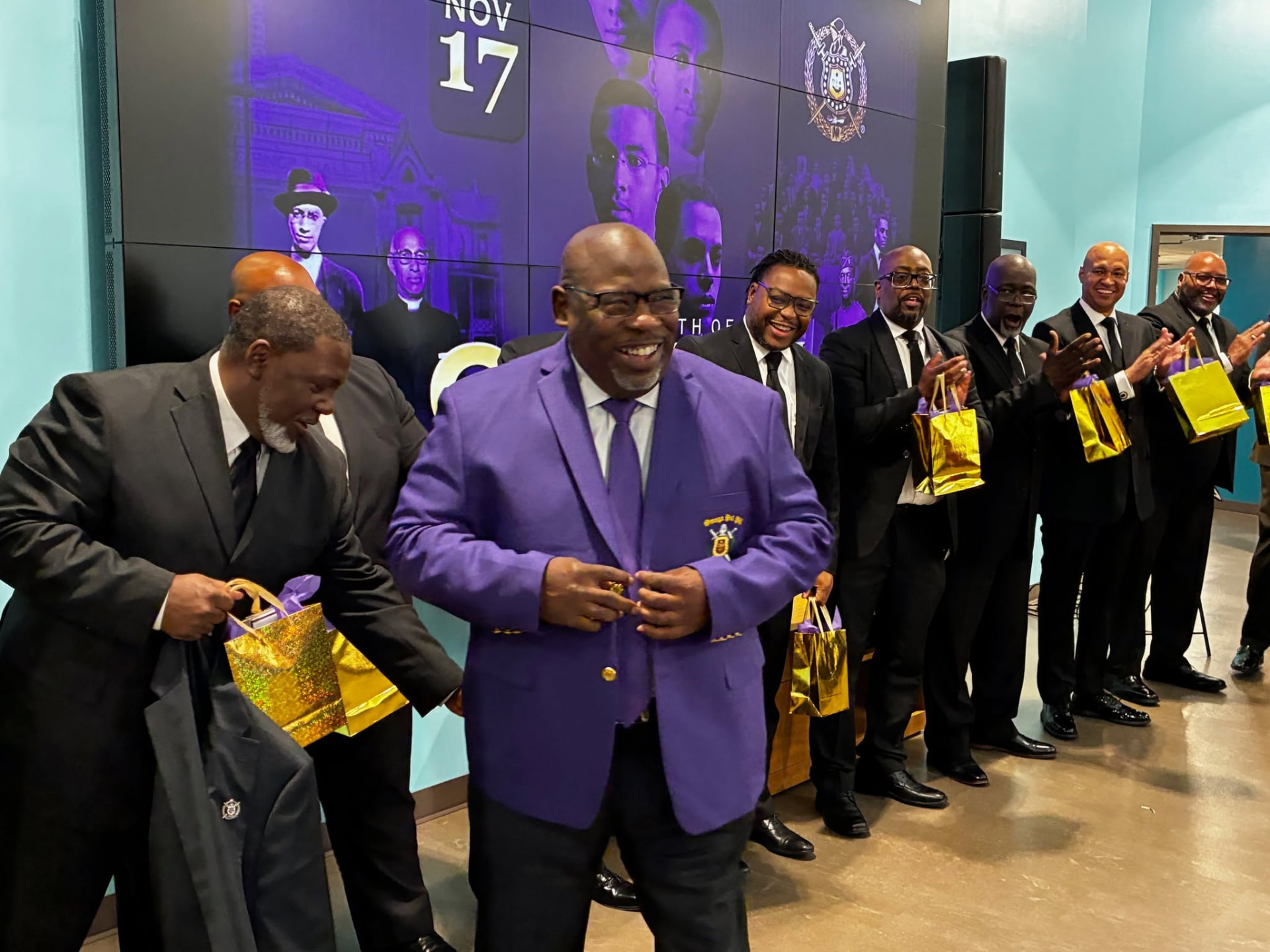 Alpha Iota brothers celebrating Achievement Week